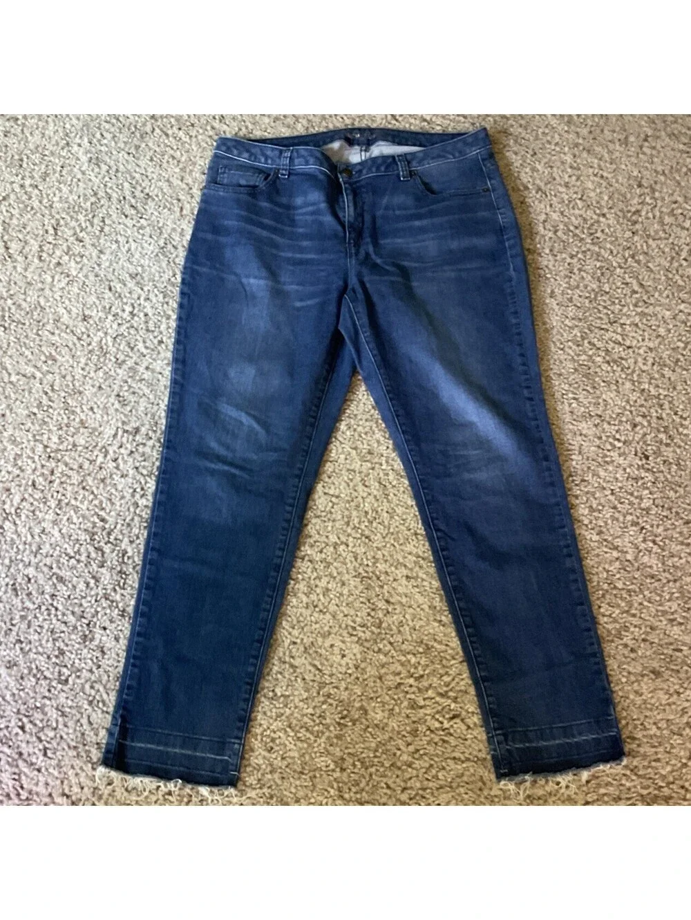 Michael Kors Womens Size 12 Izzy Skinny Raw Hem Denim Jeans
